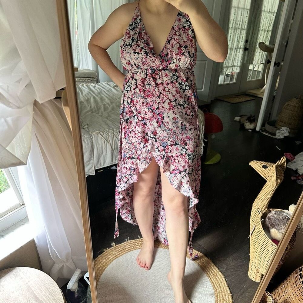 Michael Costello x Revolve Women’s XS Floral High Low Dress